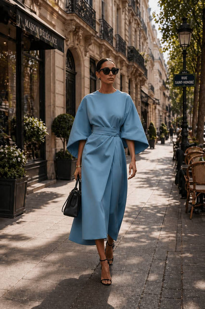 Danica | Minimal Elegance Belted Midi Dress