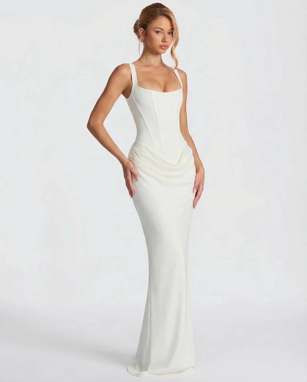 Celestine | Sculpted Satin Corset Gown