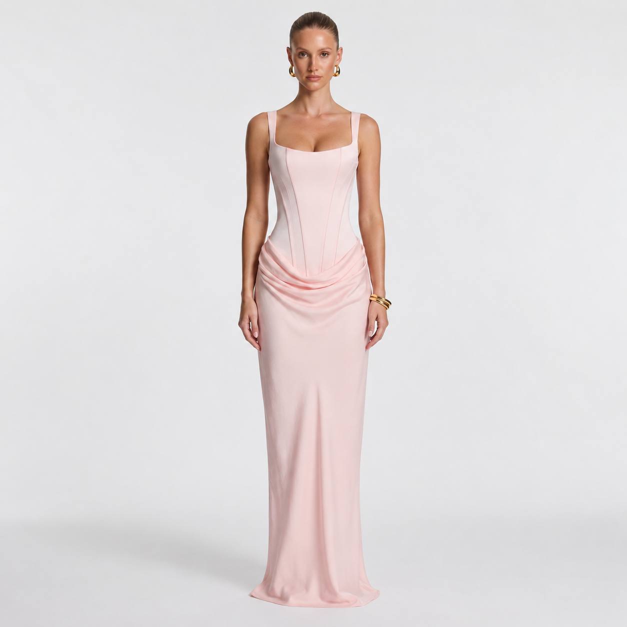 Celestine | Sculpted Satin Corset Gown