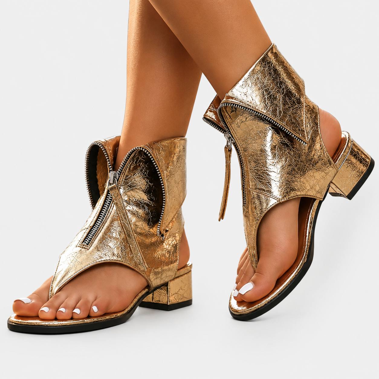 Zafira | Zip Accent Heel Sandals