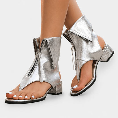 Zafira | Zip Accent Heel Sandals