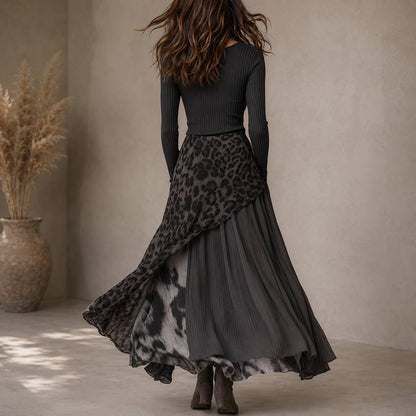 Noiréva | Leopard Chiffon Maxi Dress