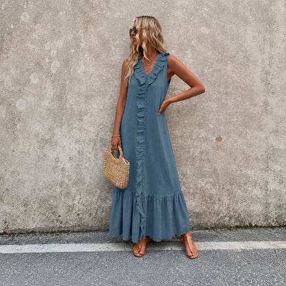 Solea | Ruffle Trim Maxi Dress