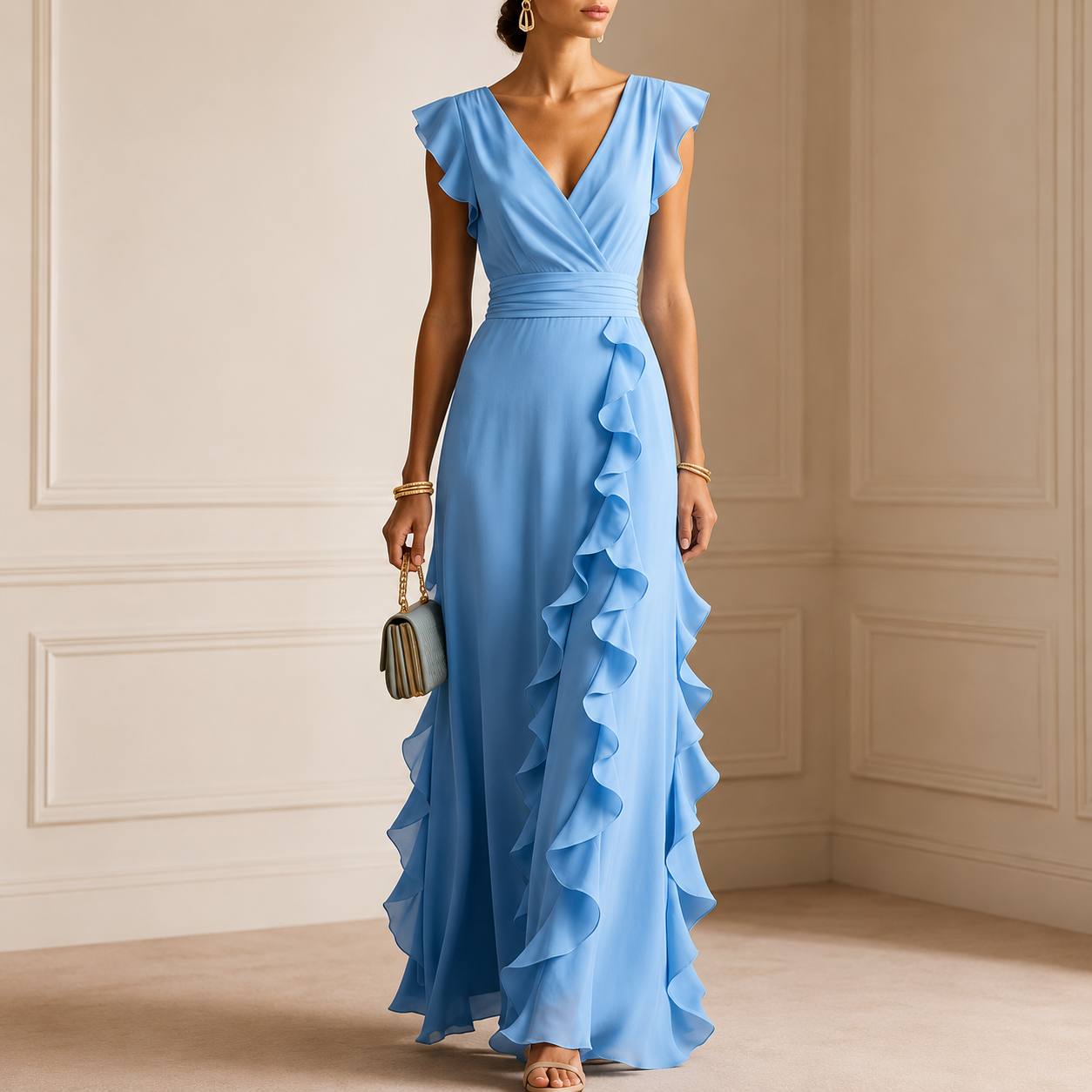 Isabella | Ruffle Elegance Evening Dress