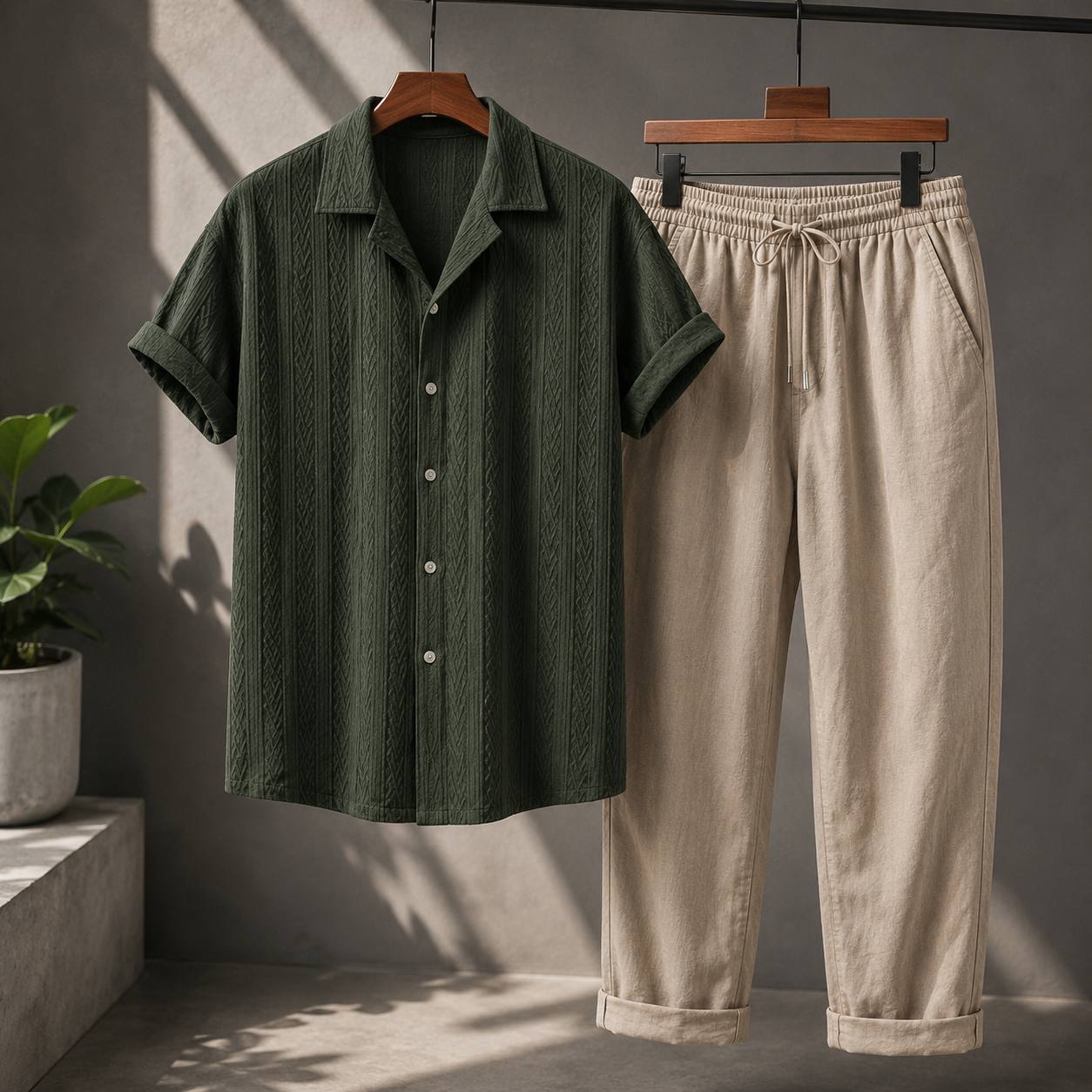 Noah | Men's Textured Summer Shirt & Trouser Set