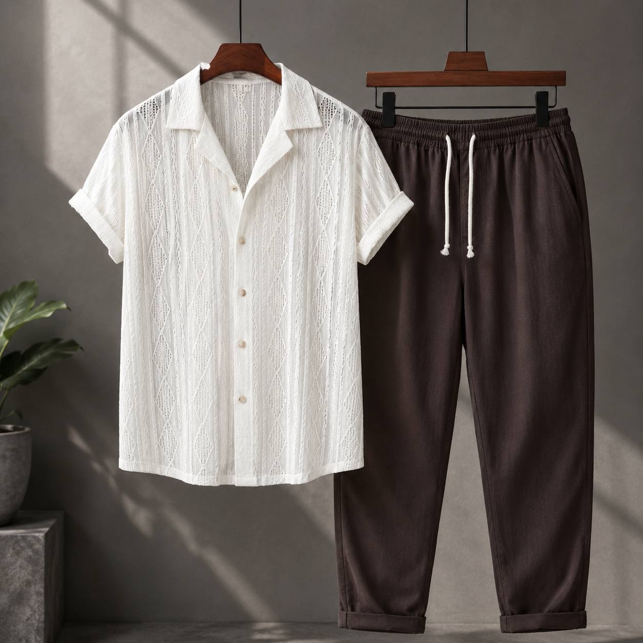 Noah | Men's Textured Summer Shirt & Trouser Set