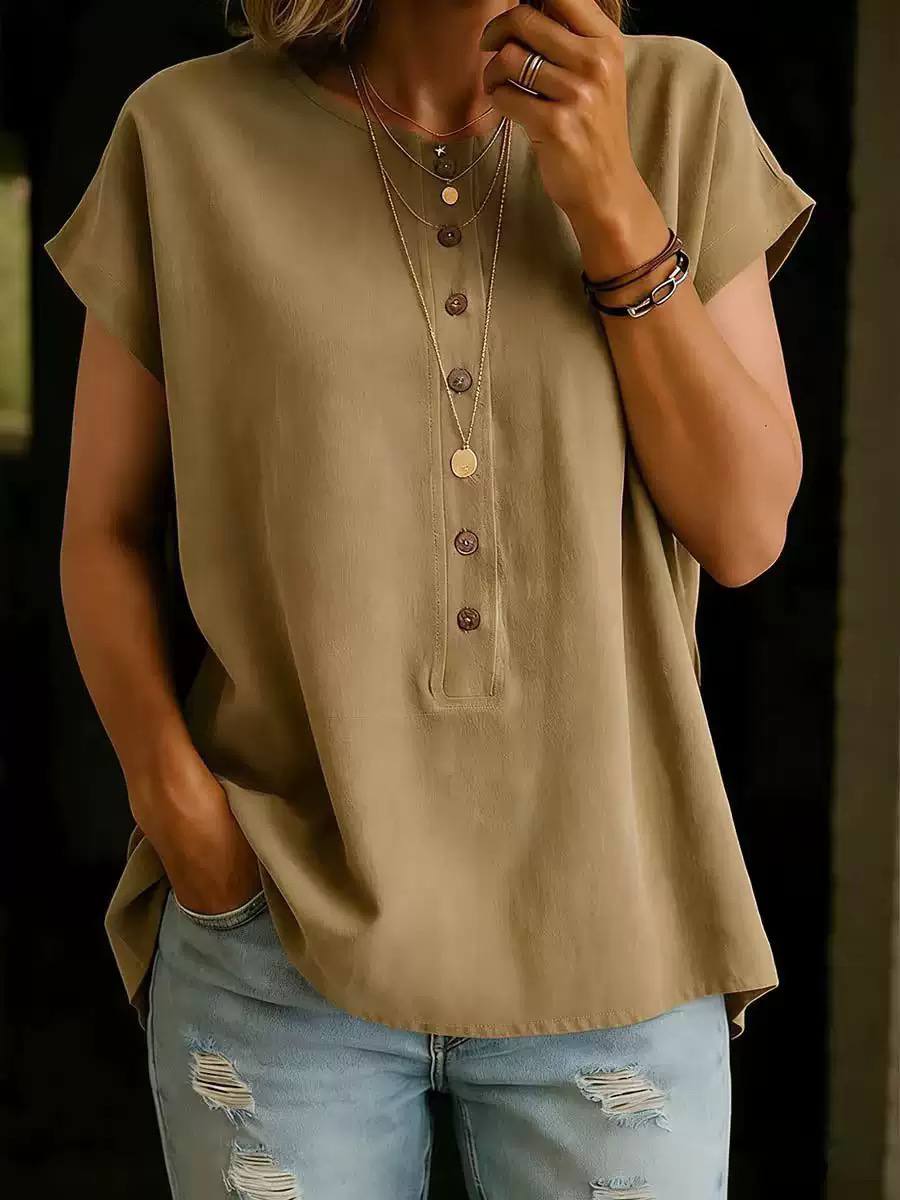 Aria | Button Detail Casual Blouse