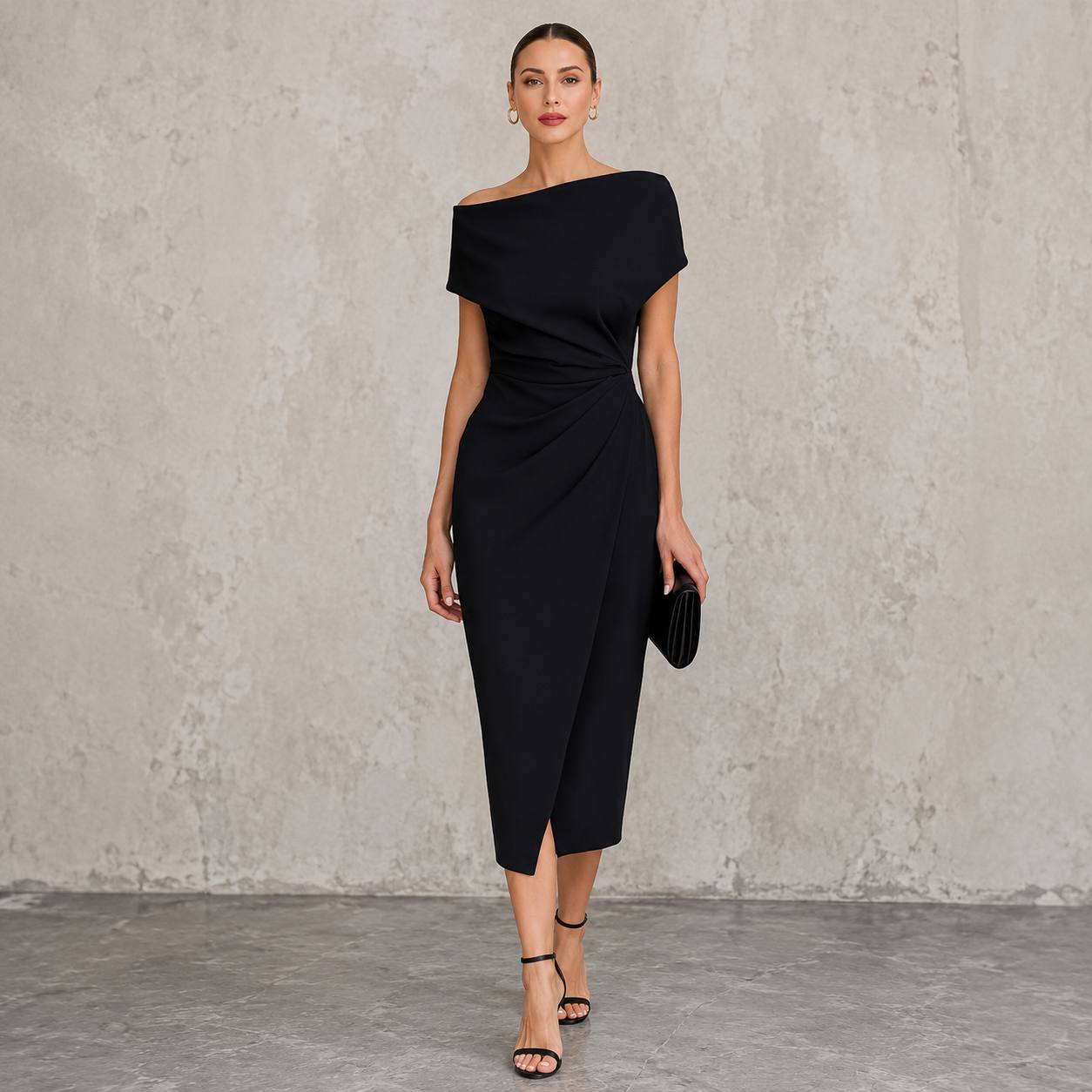 Celeste | Off-Shoulder Elegance Midi Dress