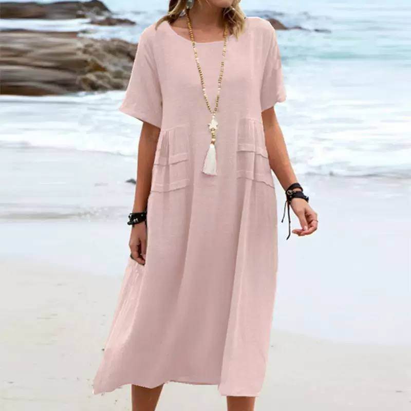 Elena | Relaxed Pocket Midi Dress
