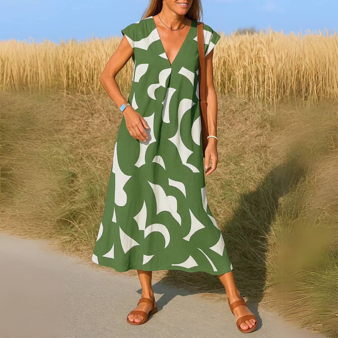 Josephine | Abstract Monochrome Maxi Dress