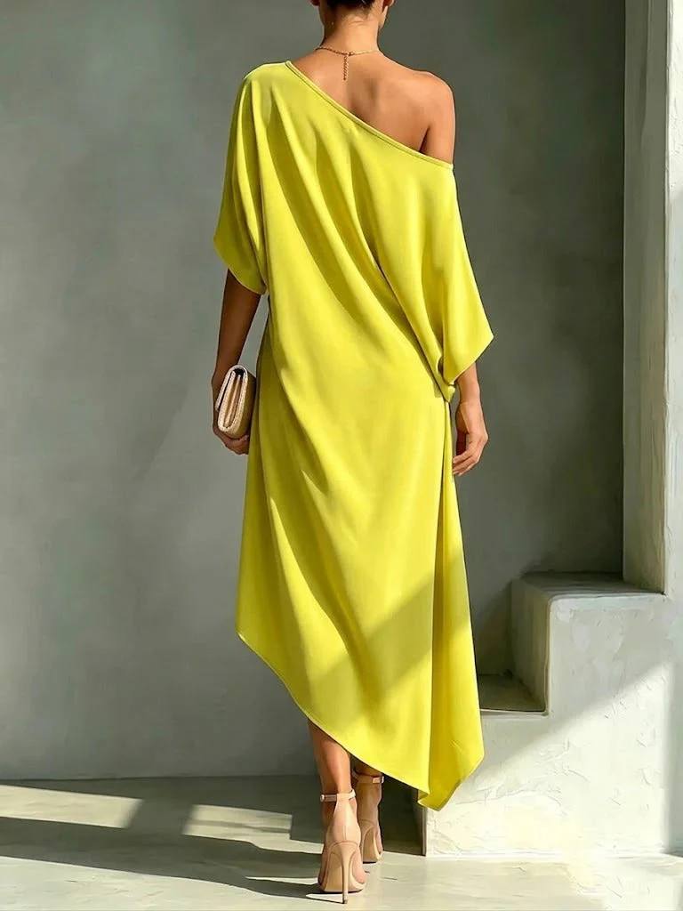 Serena | Soleil Asymmetrical Midi Dress