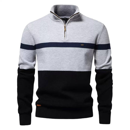 Nolan | Harbor Stripe Quarter-Zip Sweater