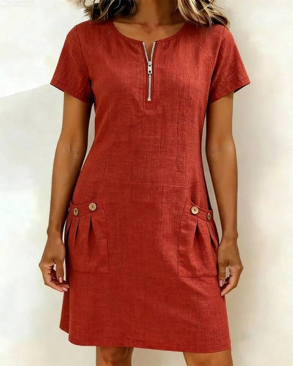 Emilia | Casual Zip Pocket Dress