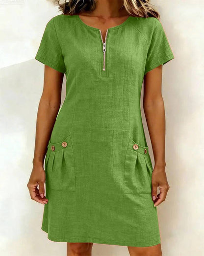Emilia | Casual Zip Pocket Dress