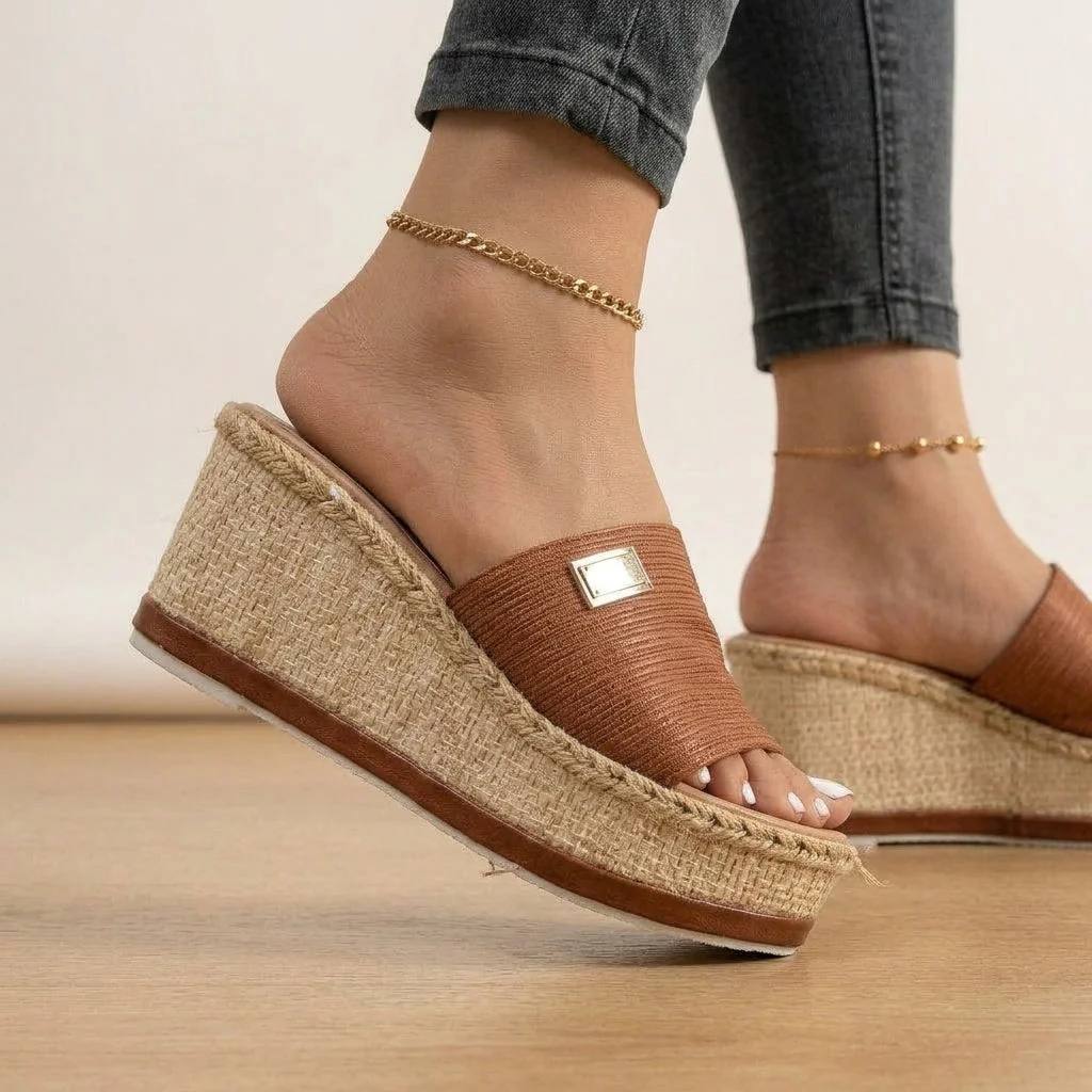 Serena | Braided Platform Wedge Sandals