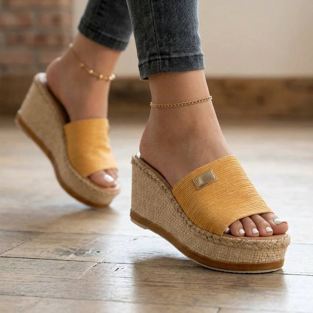 Serena | Braided Platform Wedge Sandals