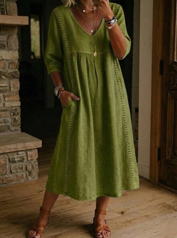 Aria | Relaxed Midi Pocket Dress