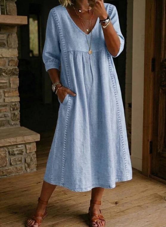 Aria | Relaxed Midi Pocket Dress