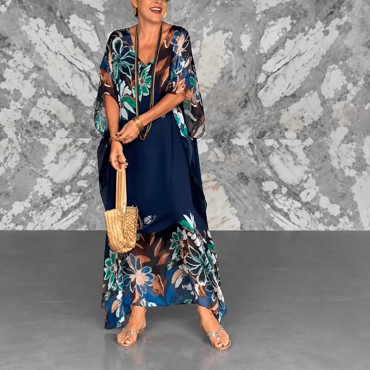 Valentina | Floral Chiffon Maxi Dress