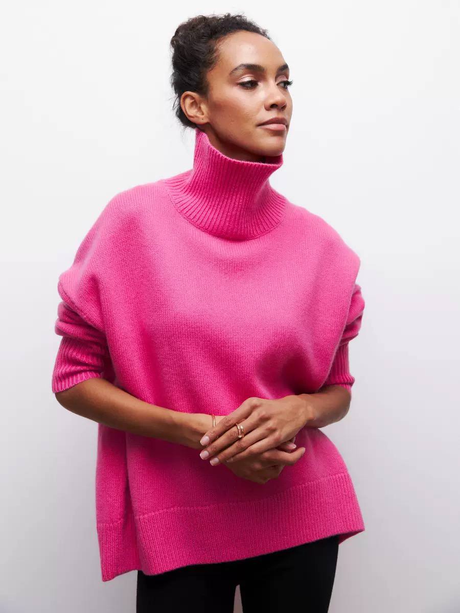 Women's Oversized Turtleneck Knit Sweater