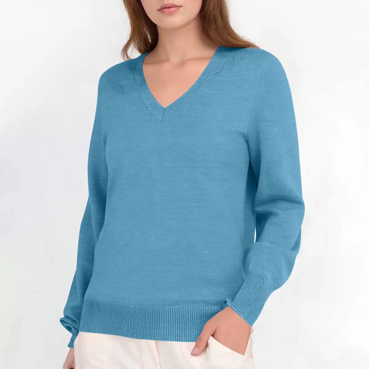 Women's Lightweight V Neck Knit Sweater