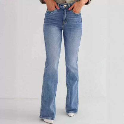 Women's High Waist Bootcut Stretch Cotton Jeans