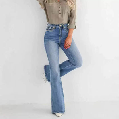 Women's High Waist Bootcut Stretch Cotton Jeans
