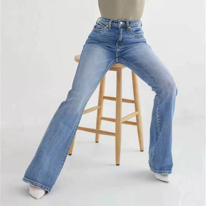 Women's High Waist Bootcut Stretch Cotton Jeans
