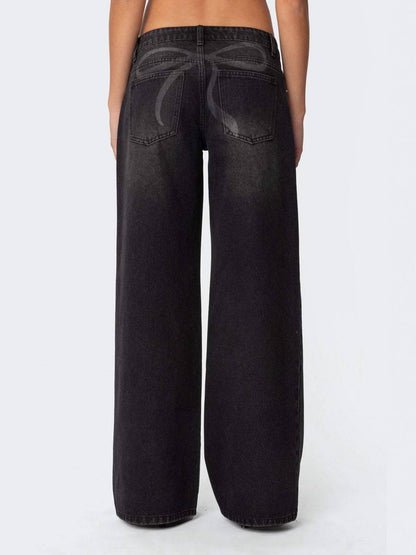 Women's Low Rise Wide Leg Cotton Jeans