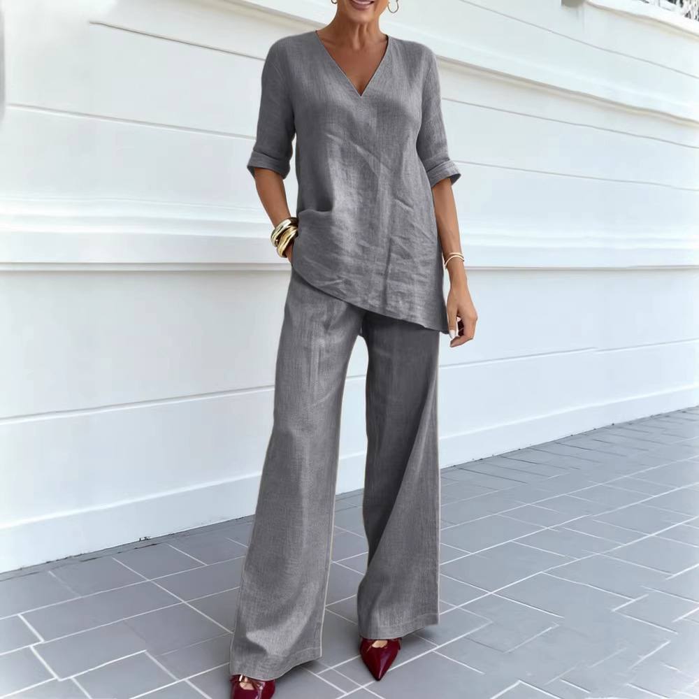 Women's V Neck Lounge Matching Set