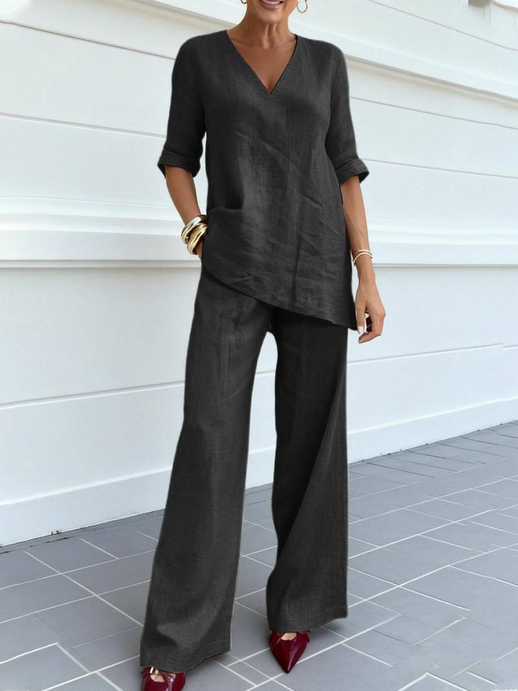 Women's V Neck Lounge Matching Set