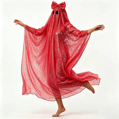 Rosalie Shimmering Hooded Ghost Cape Costume
