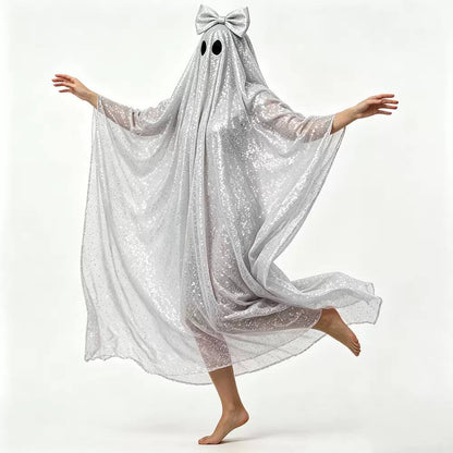 Rosalie Shimmering Hooded Ghost Cape Costume