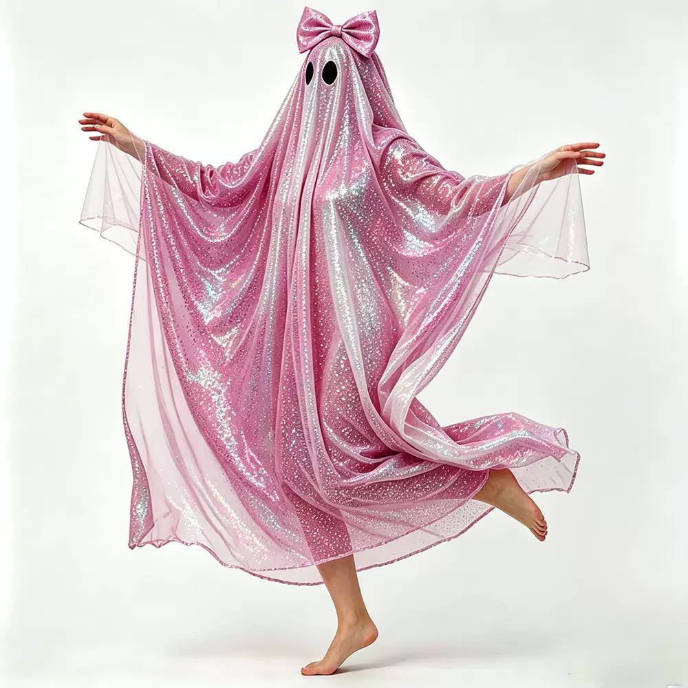 Rosalie Shimmering Hooded Ghost Cape Costume