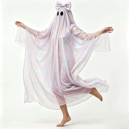 Rosalie Shimmering Hooded Ghost Cape Costume