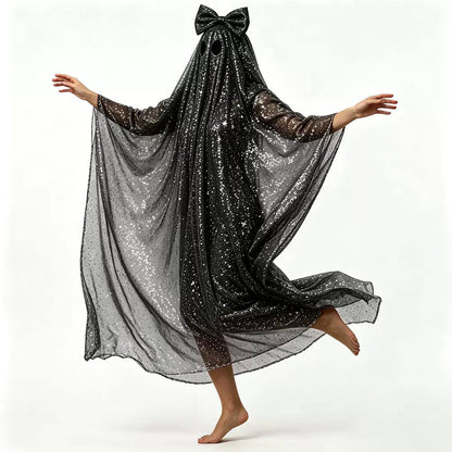 Rosalie Shimmering Hooded Ghost Cape Costume