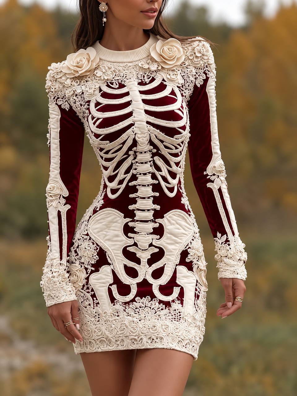 Vesper Embellished Skeleton Bodycon Mini Dress