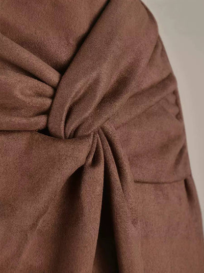 Women’s Wrap-Front Tailored Mini Skort - Brown