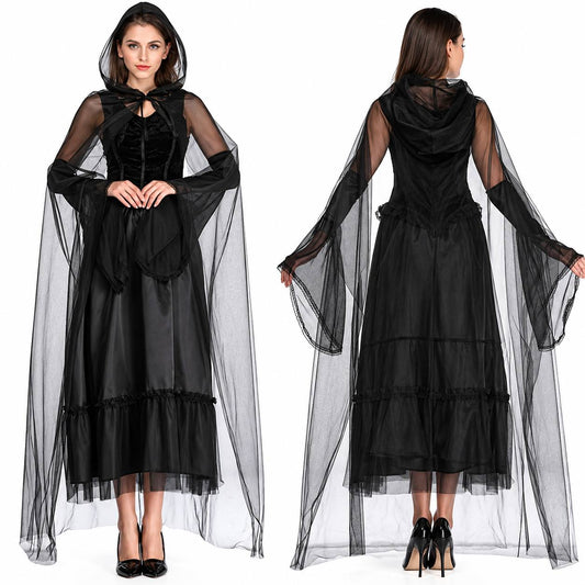 Shadow Wing Gothic Costume Dress - Black