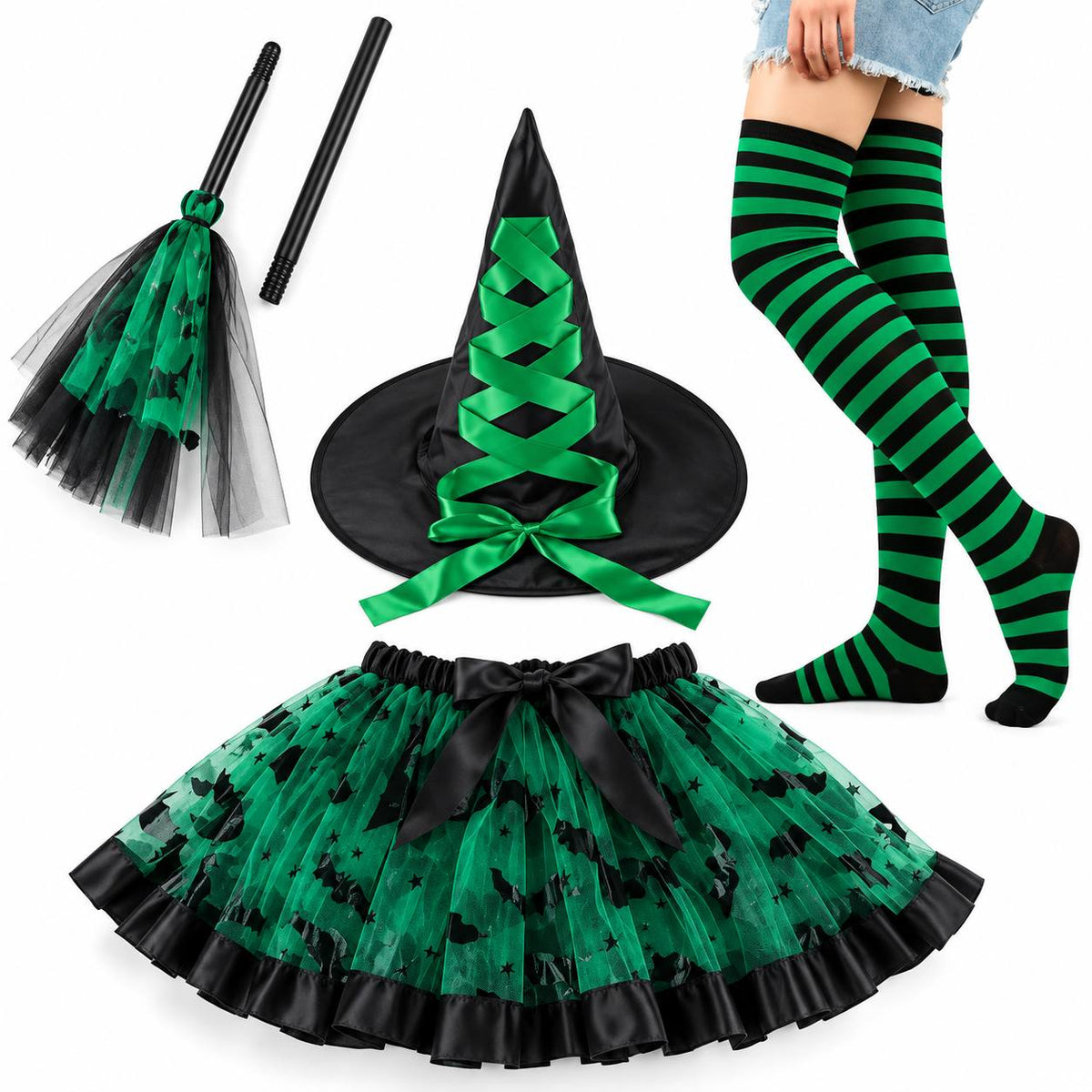 Enchanted Coven Witch Accessory Ensemble - Green