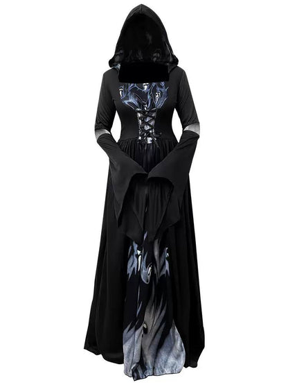 Veiled Reaper Bell Sleeve Costume Dress