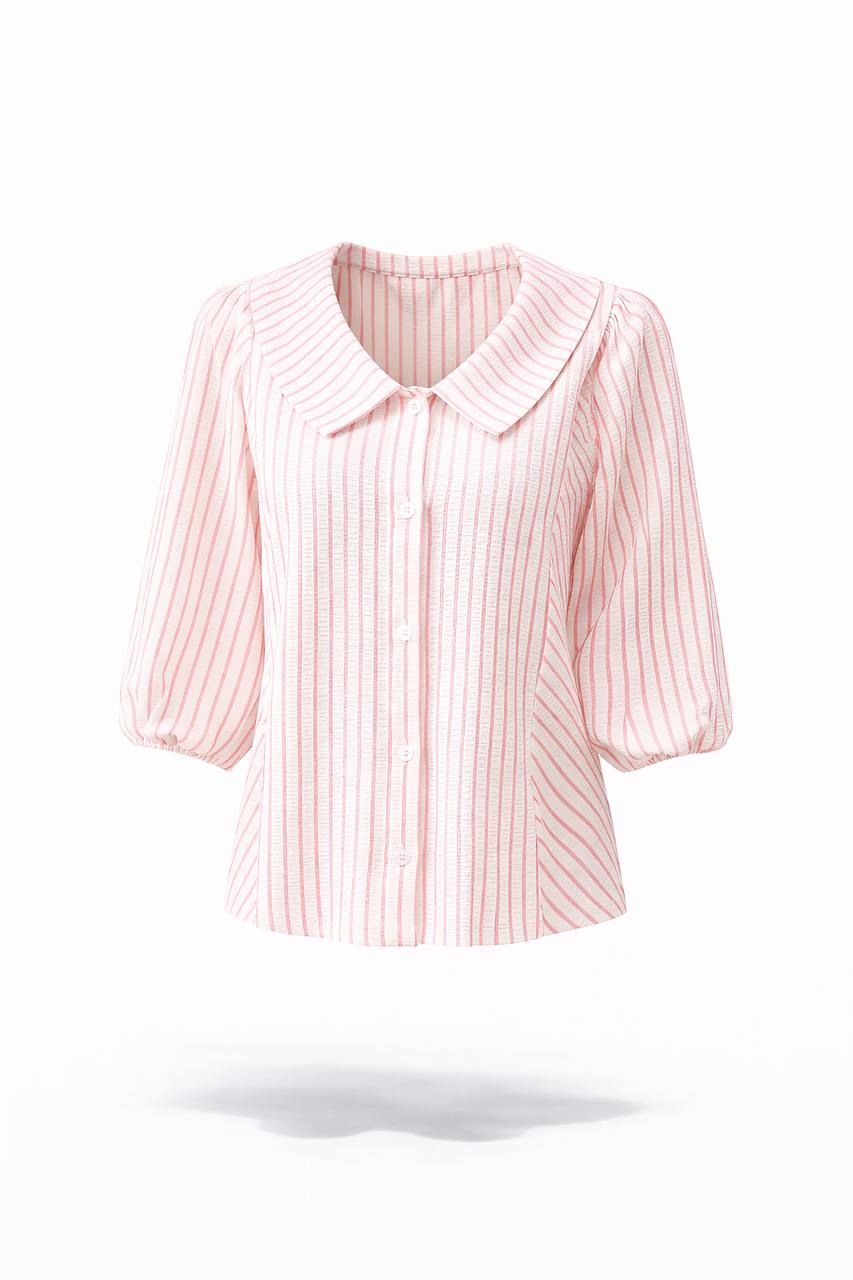 Women's Striped Peter Pan Collar Blouse
