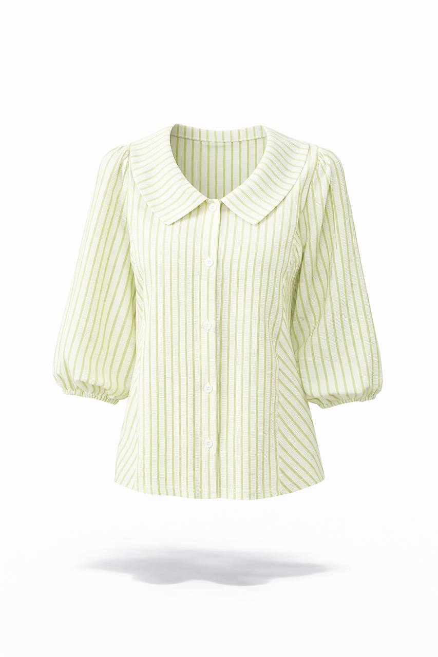 Women's Striped Peter Pan Collar Blouse