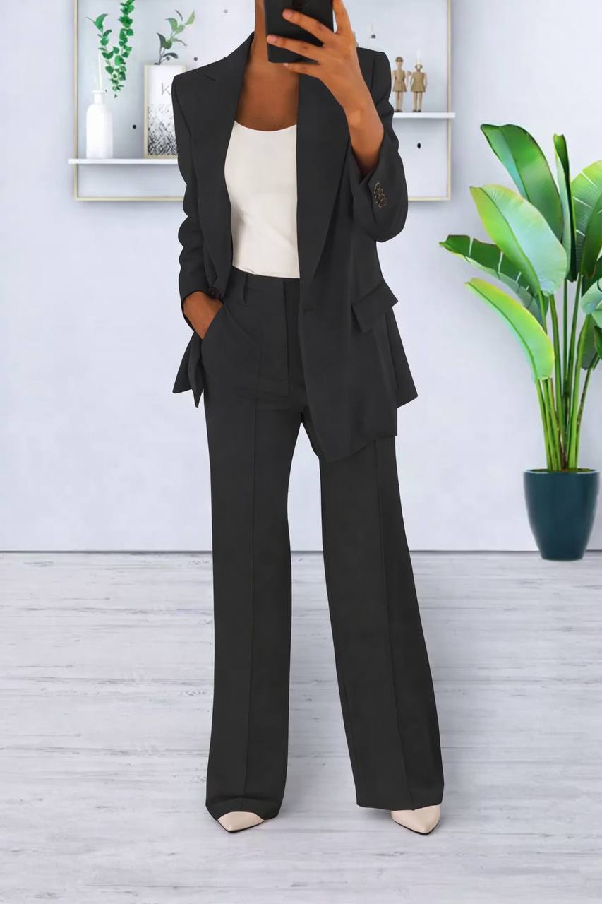 Women's Tailored Blazer Trouser Office Suit